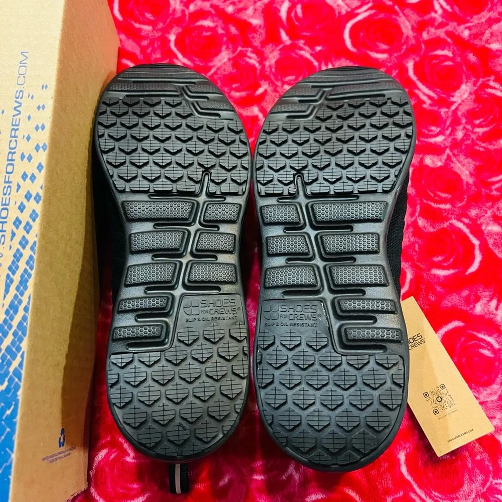 ❤️Shoes ForCrews EverlightWomen's Slip Resistant Work Shoes, Black Knit Sneakers - Picture 14 of 16